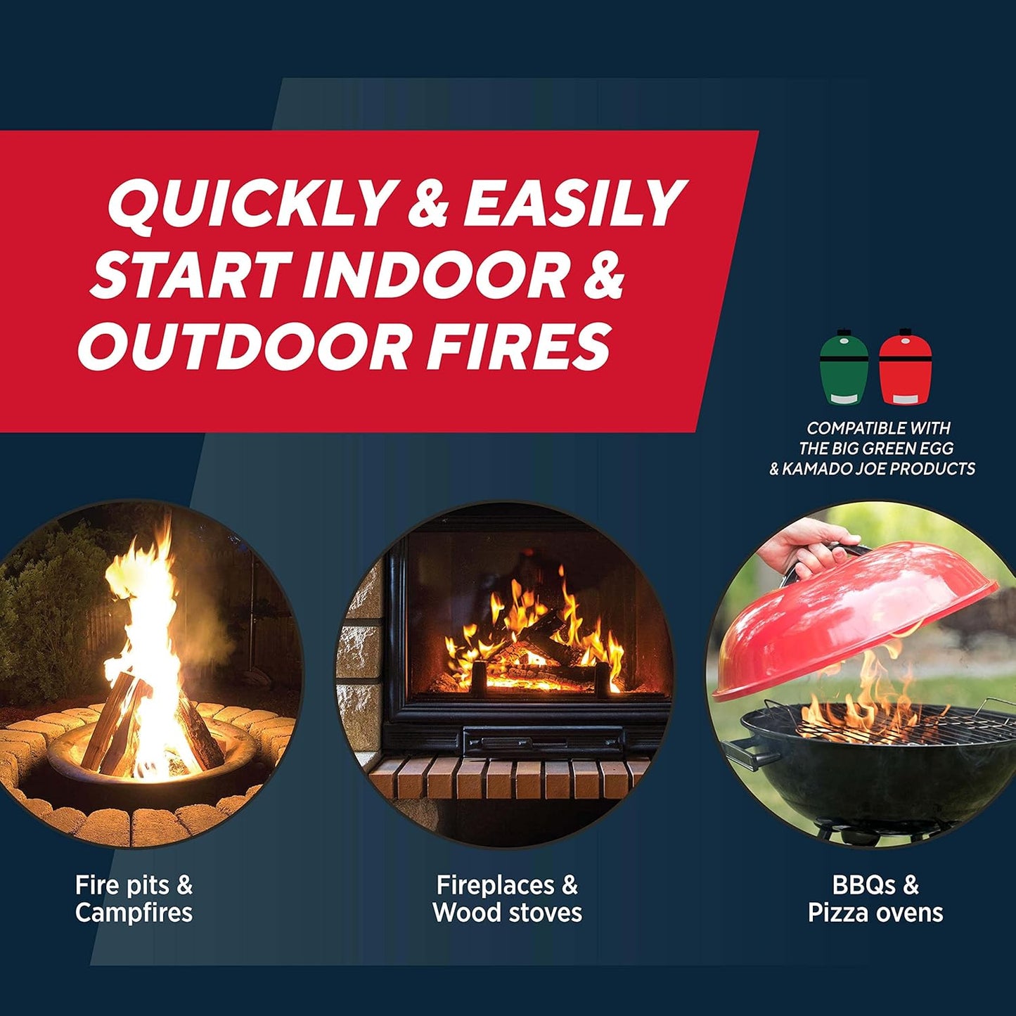 Rutland Safe Lite Fire Starter Squares - Heavy Charcoal Starters for Fireplace, Grill Pit, BBQ & Campfires - USA-Made Camping Accessories - Odorless Long Burn - 24 Squares