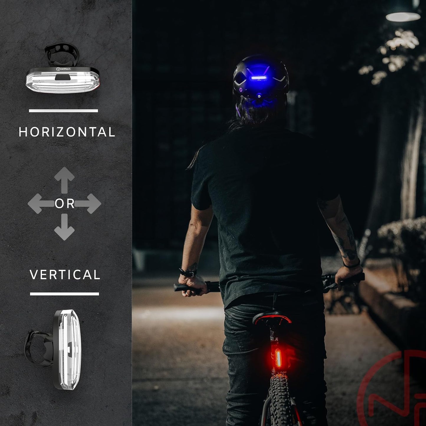 Night Provision PSR-120 RED & Blue Strobe Police Patrol Rear Bike Light USB Rechargeable for Professional Use Only