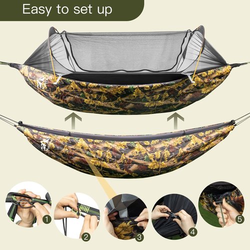 Night Cat Hammock Underquilts Sleeping Bag Single Insulated Under Blanket for Hammock 4 Seasons Lightweight Soft Warm 5-20℃ 8x3.6ft Camouflage