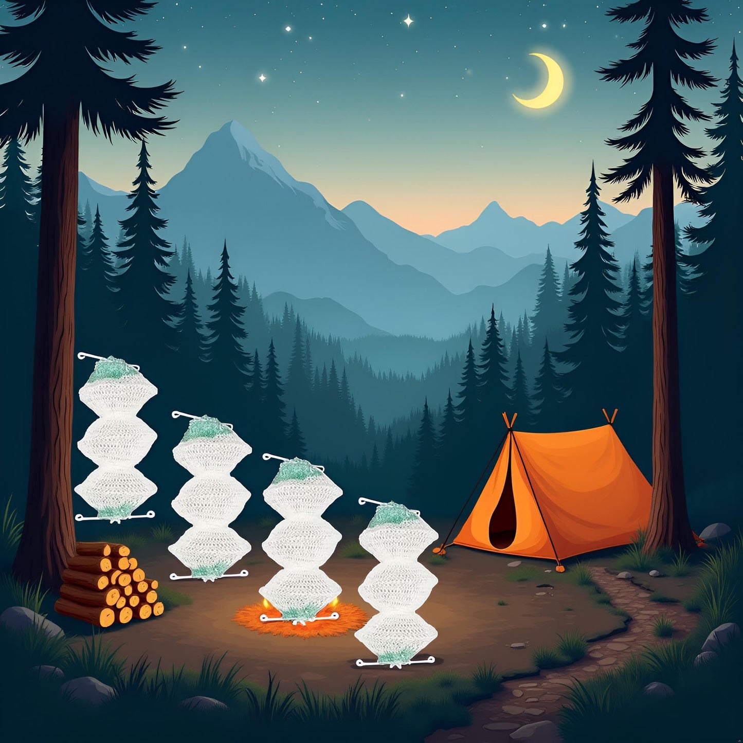 4 Pack White Lantern Mantles Bulk Accordion Shape 95 On Attractive design,Simplicty Fashionable Lantern Accessories,Lights and Lanterns