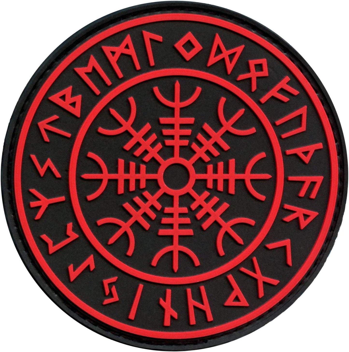 Aegishjalmr Helm of Awe Norse Viking Patch PVC Compatible with Velcro Patches for Backpacks, Vest, Hats, Morale Vikings Patches (Blackout Subdued)