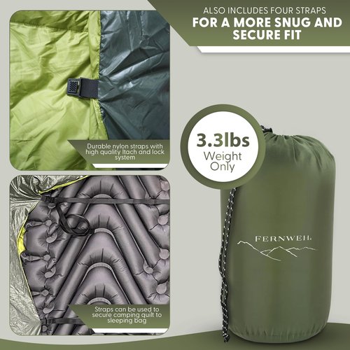 Two-Person Double Wide Sleeping Bag Top Quilt - 850 Down Ultralight Camping Blanket - 3.3 lbs, 30°F Rated, Water-Resistant Backpacking Quilt
