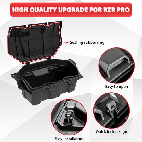 POKIAUTO 60QT UTV Cargo Box for RZR Pro R 2022+, Rear Water Resistant Forward Cargo Bed Storage Bin Tool Box for Polaris RZR Pro R/ R4 2022 2023 2024 2025 Accessories, Replacement OEM # 2884235