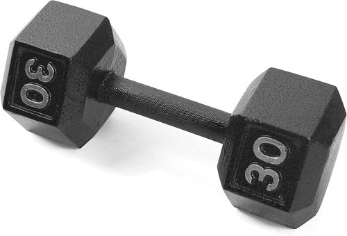Hex Dumbbell Set - Black Cast Iron, 5-120 LBs, Available in Single or Pair