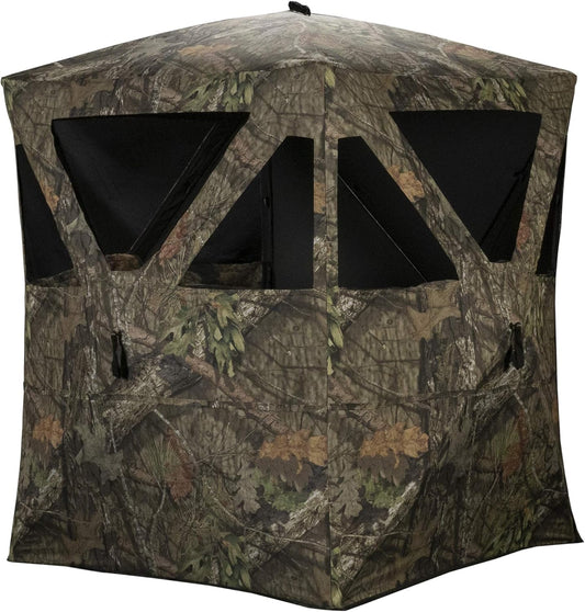 Rhino blinds R100-MOC Tough 2 Person Outside Game Deer and Turkey Hunting Pop-Up Ground Blind, Breakup Country Camouflage