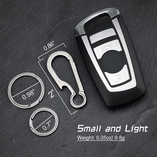 PJYTAC Titanium Carabiner Clip Small Hook EDC Small Heavy Duty Keychain Clips Anti-Lost Quick Release Key Chain for Keys Bottle Opener Keychains