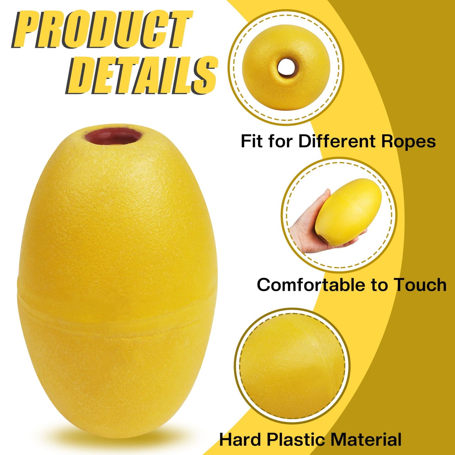 JOGFFDE Rope Floats Marine Buoys Floats Deep Water Fishing Marker Buoys Bulk Crab Trap Buoy Floats Marine Anchor Rope Float for Boats Swimming Kayak Crabbing Trail Dock Pool(TF17-4PCS)