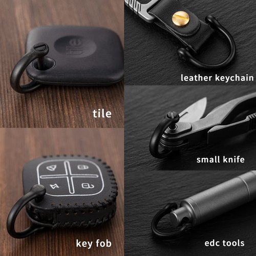 Carabiner Clip with Titanium Mini Quick Release Connecting Key Chain Rings