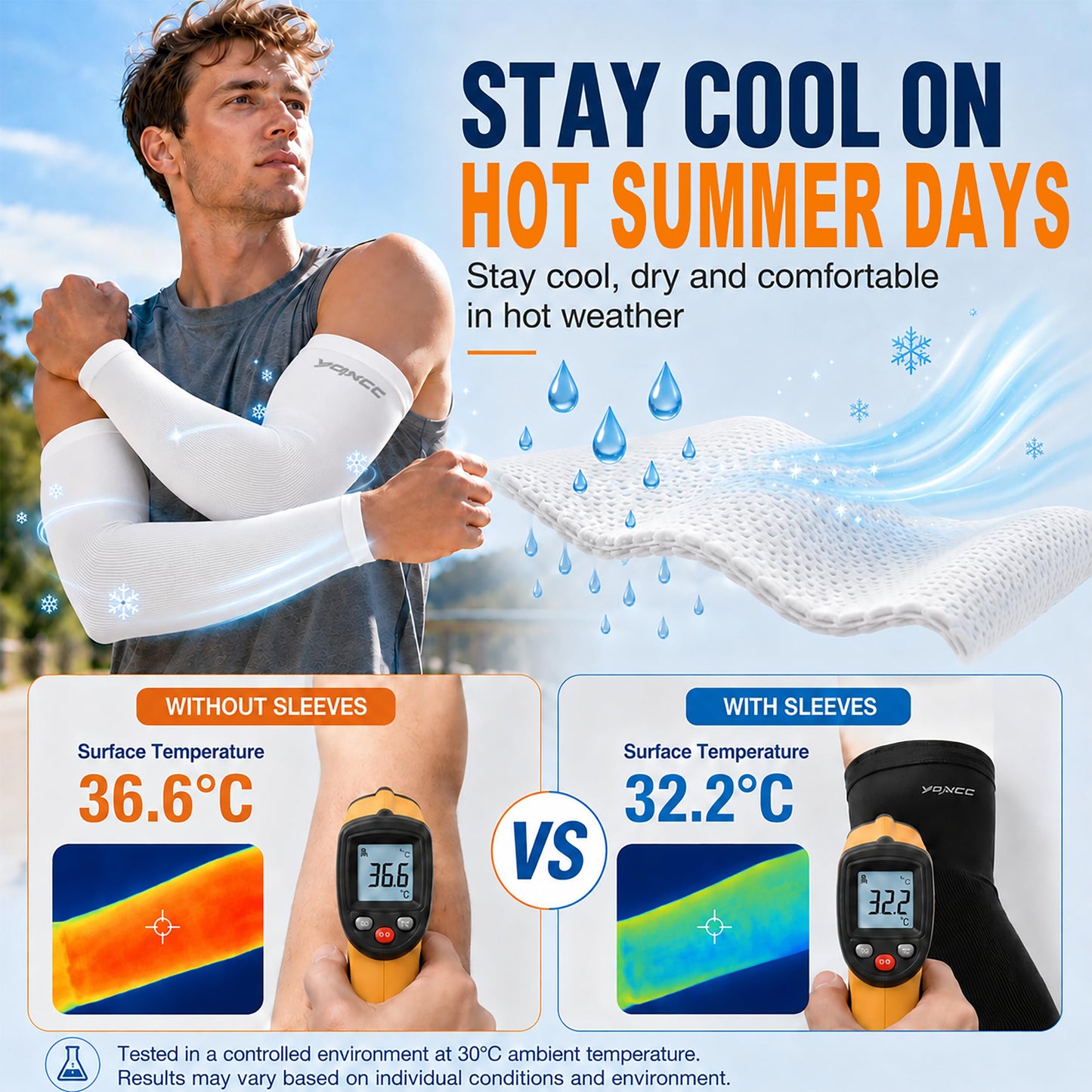 YQXCC 4 Pairs Arm Sleeves for Men Women, UPF 53 UV Sun Protection Cooling Sports Compression Sleeves for Golf Basketball