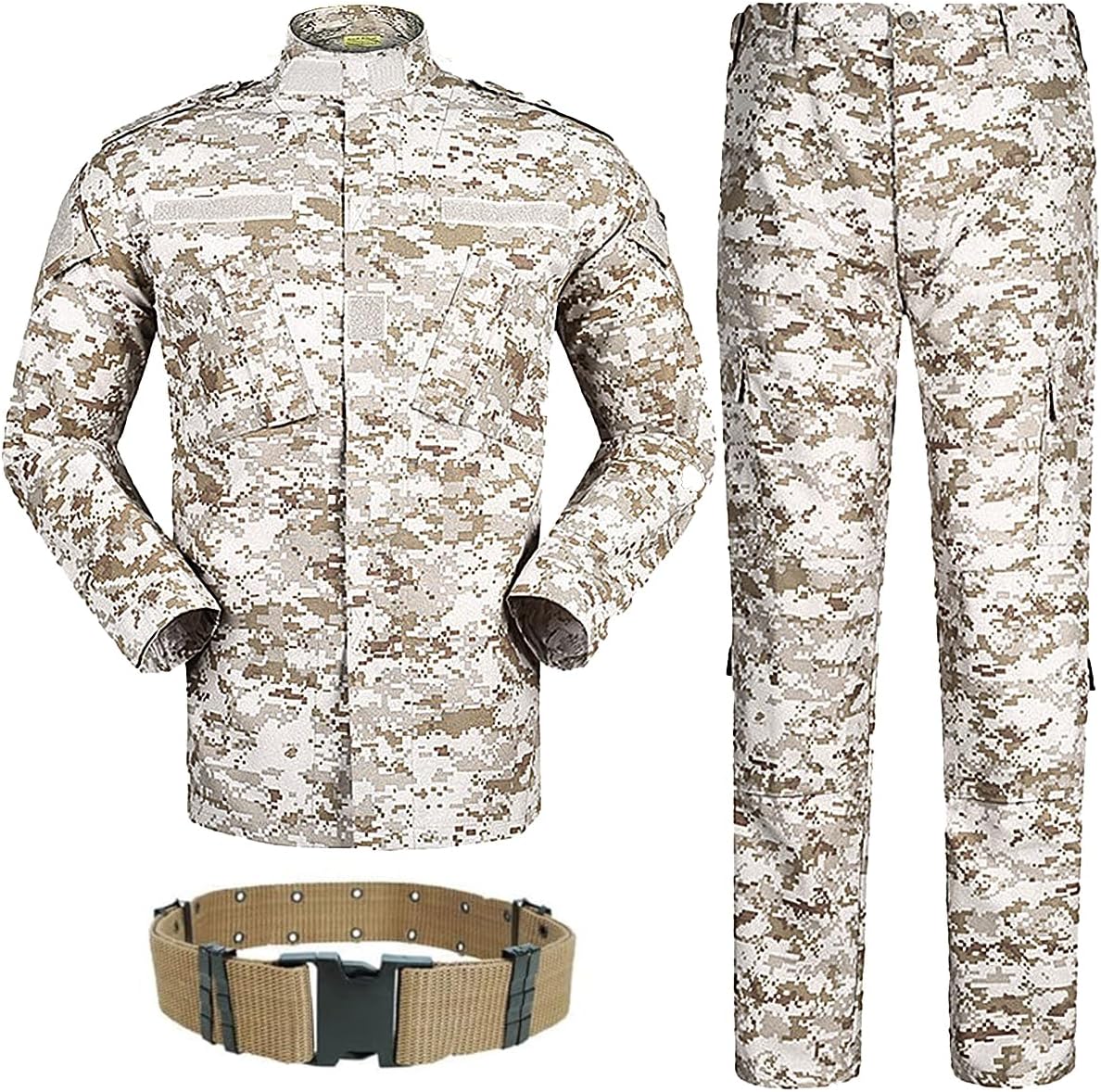 Military Tactical Mens Hunting Combat BDU Uniform Suit Shirt & Pants with Belt MC