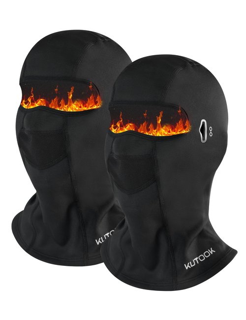 KUTOOK Black Balaclava Ski Mask Men Women Winter Motorcycle Football Full Head Face Mask Cold Weather Pasa Montañas para Hombre Black 2