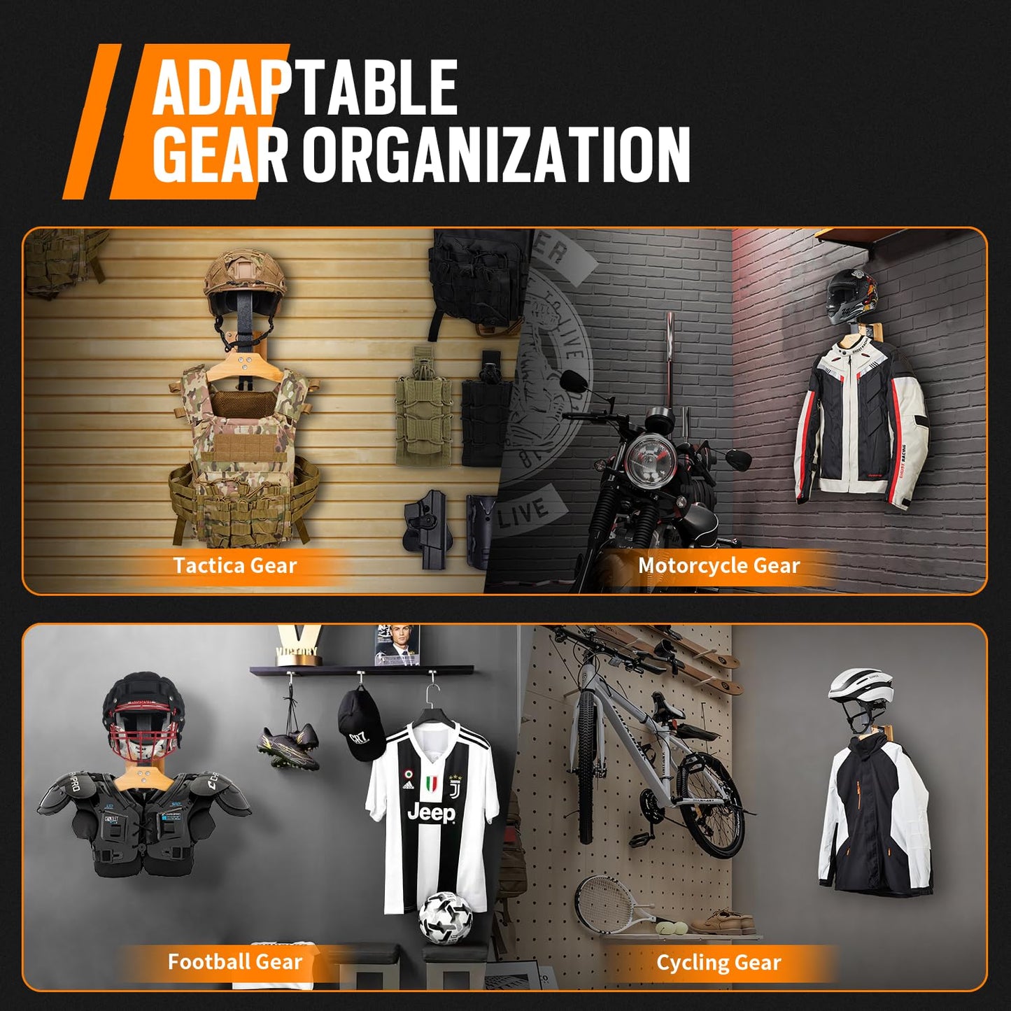 ValuXpro Tactical Gear Stand, Plate Carrier Helmet Stand, Motorcycle Helmet Holder Wall Mount with Hooks,Hanger Rack for Motorcycle Football Cycling Accessories