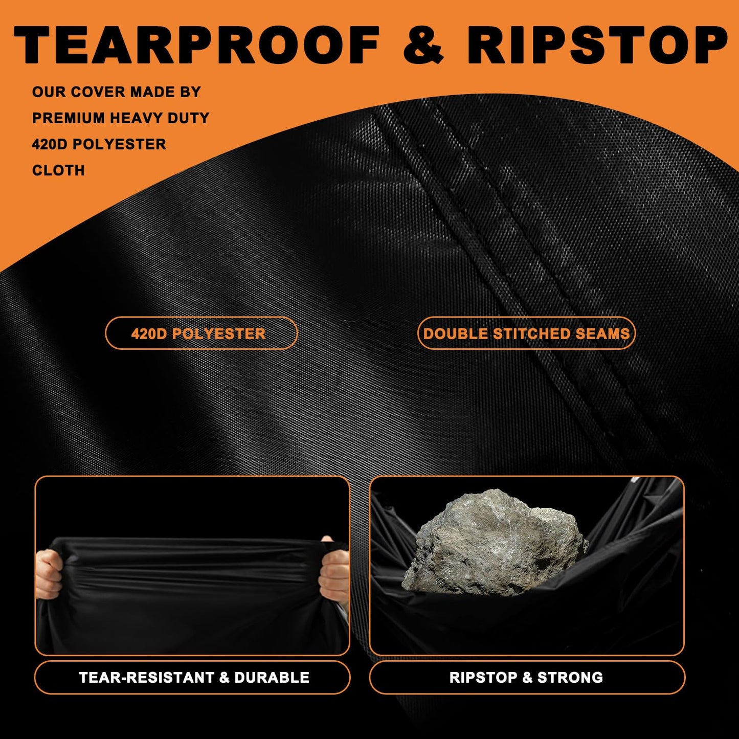 Adult Tricycle Cover Outdoor Storage Waterproof ,Heavy Duty Anti-UV 420D Tearproof Bike Covers Fit for Electric Trike,3 Wheels eTrike Bicycle, All Weather Use,Windproof Buckle,Lock Hole