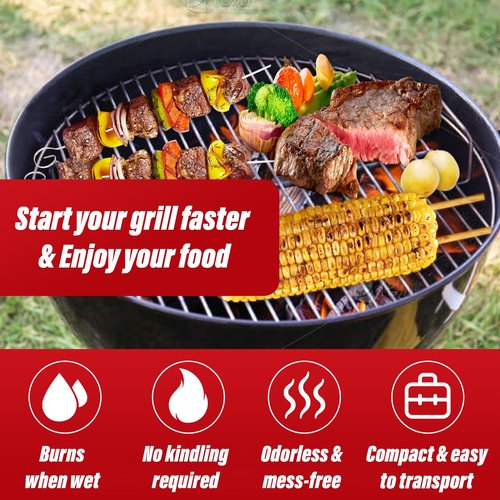 SUNLIFER Natural Fire Starters for Grills: Premium Waterproof Quick Firestarters Sticks | Odorless Fire Starter for Campfires | Fireplaces | Wood Stove | BBQ | Smoker | Fire Pit - 72 pcs