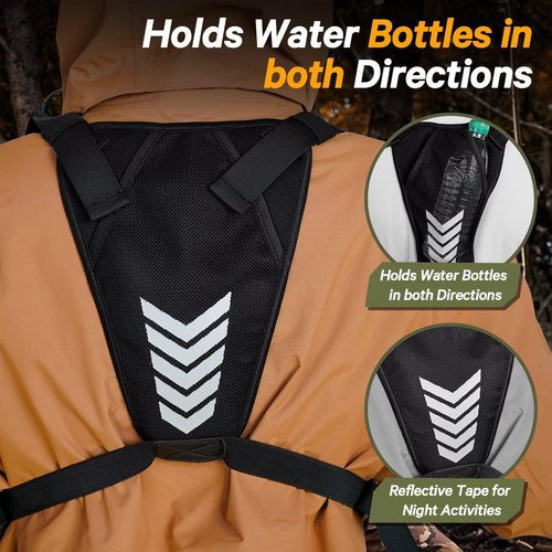 Chest Bag for Men Women, Chest Pack Outdoor Running Vest Water Resistant Chest Bag Vest for Sports and Workouts, Adjustable EDC Chest Rig for Running, Hiking Cycling