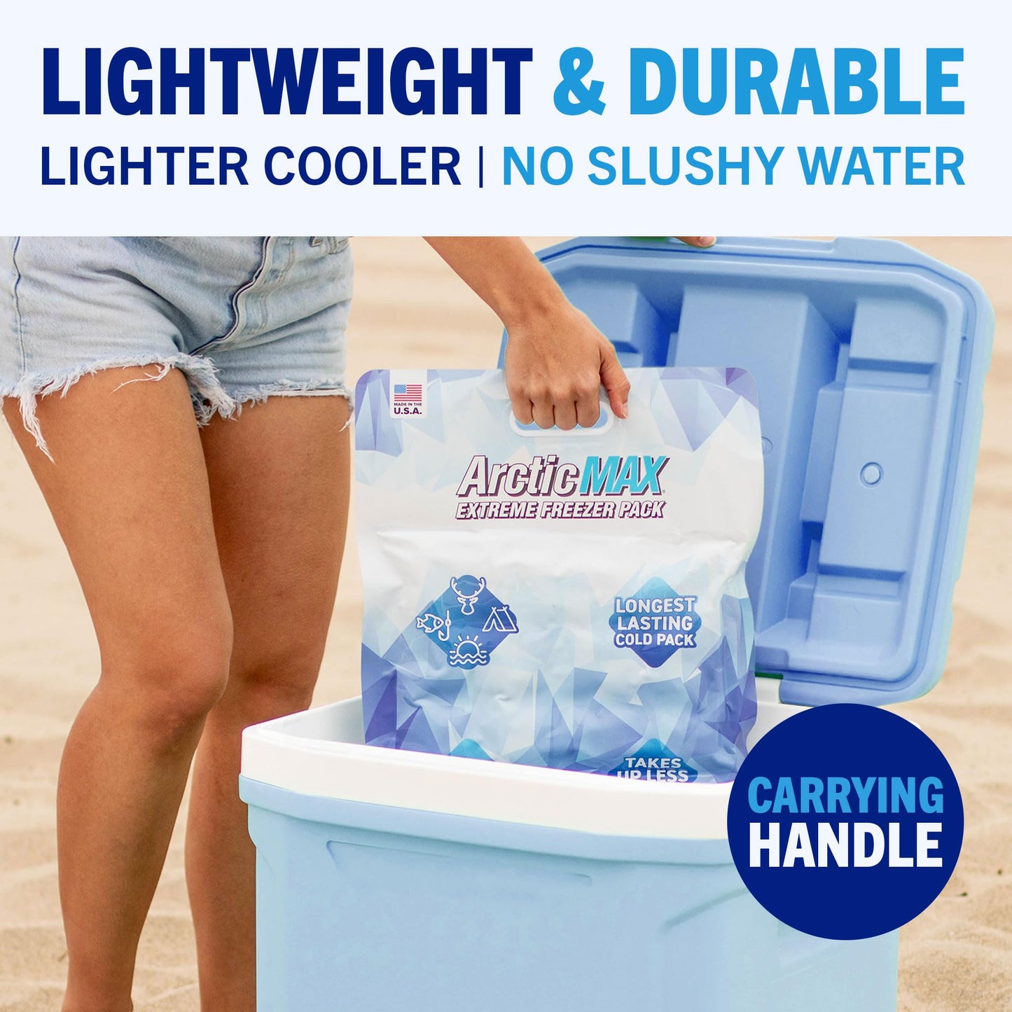 ArcticMAX - Longest-Lasting Slim Cooler Ice Pack (Large 14” x 18”) Ultra-Flexible, Reusable, Gel Freezer Pack - Cooler Accessories for Beach, Camping Gear, Large Lunch Box, Picnic, and Fishing
