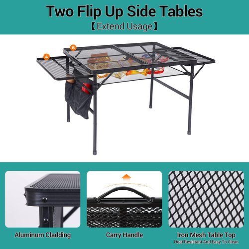 Nice C Camping Table, Folding Table, Grill Table, Folding Camping Table, Outdoor Table, Camping Tables+Camping Table, Folding Table, Grill Table, Folding Camping Table with 4 Side Tables