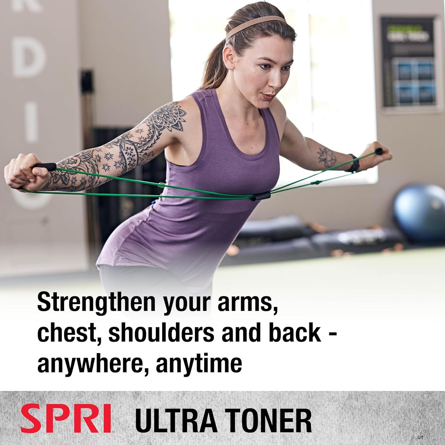 SPRI Ultra Toner Figure 8 Resistance Band with Padded Handles Great for Stretch, Exercise, Fitness Training, Yoga, Resistance Weights, Therapy, Gym or Home Workout Equipment.