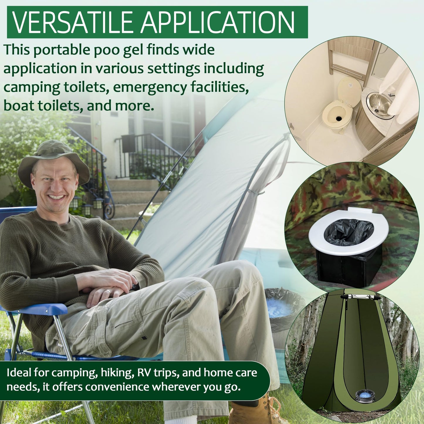 Aussio 30pcs Portable Toilet Absorbent Gel with 40pcs 6 Gallon Camping Toilets Bags, Poo Urine Powder for Hiking, Poos Gel for Portable Toilets, Camping Toilet Gesl Poo Powder for Outdoor Use