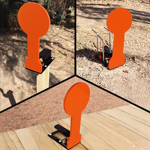 Highwild 3/8" AR500 6" Classic Popper Steel Shooting Target - Auto Reset, Orange