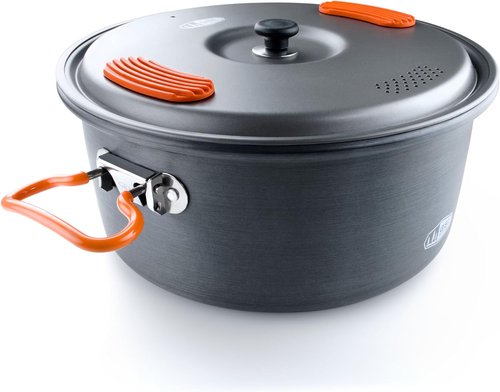 Halulite Aluminum Camping Pot - Lightweight Hard Anodized Cookware with Lid & Folding Handle