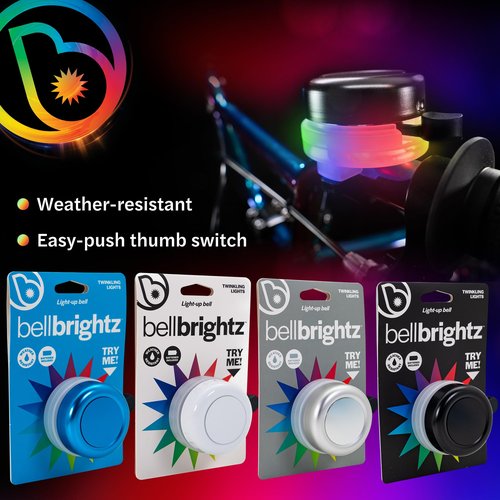 Brightz LED Light Up Bike Bell for Kids & Adults - Cool Kids Bike Accessory - Blue, Standard Size