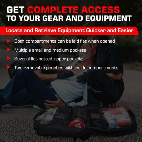 MediTac Deluxe Special Ops Tactical Field Medical Stomp Pack - Largest Backpack for all Gear & Equipment - Black