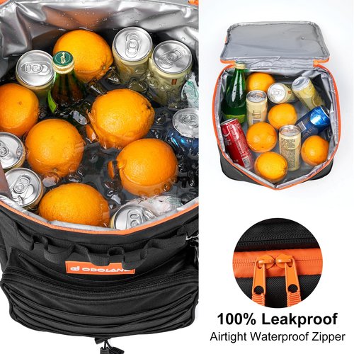 Odoland 48/72 Cans Soft Cooler with Wheels and Handle Collapsible Ice Chest Rolling Coolers on Wheels for Beach Camping Travel and Picnic