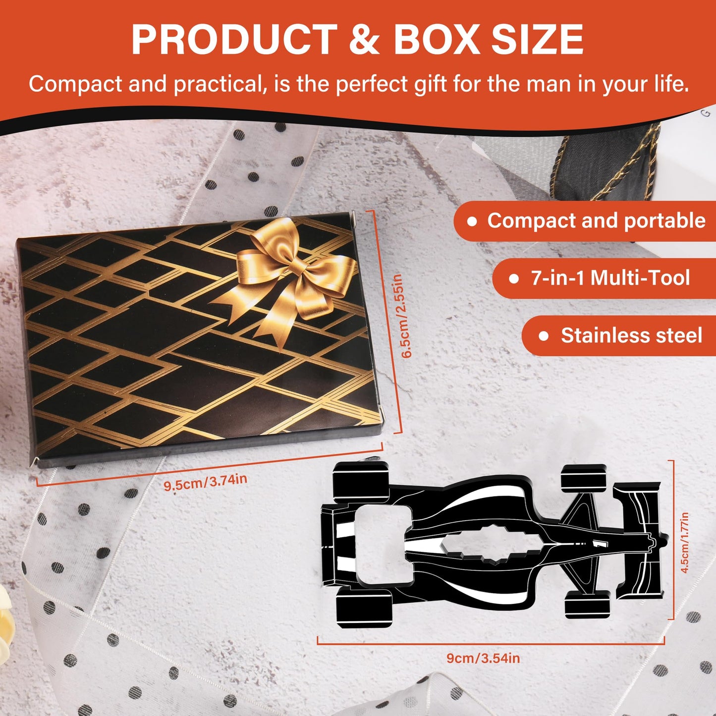 Funny Multitools Gadgets Men Gifts - Creative Racing Style 7 in 1 Small Tools for Dad Husband, Christmas Stocking Stuffer Gift Idea Boyfriend Son, Unique Gift for Birthday, Fathers Day, Valentines Day