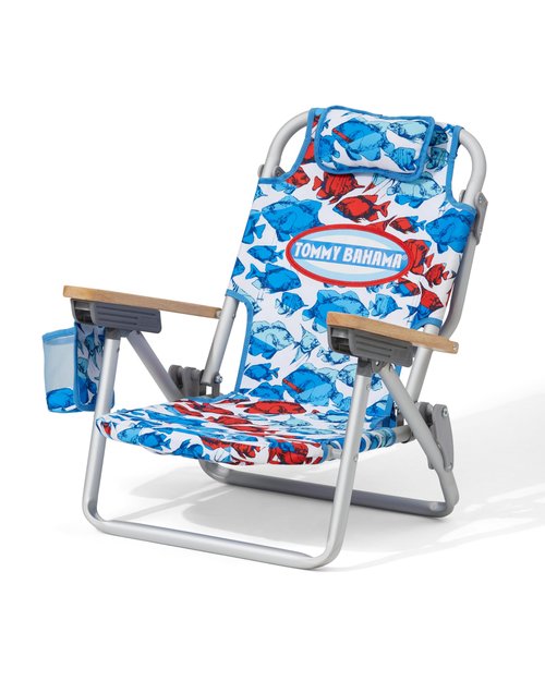 Tommy Bahama Kid's 5-Position Lay Flat Backpack Folding Beach Chair, School of Fish