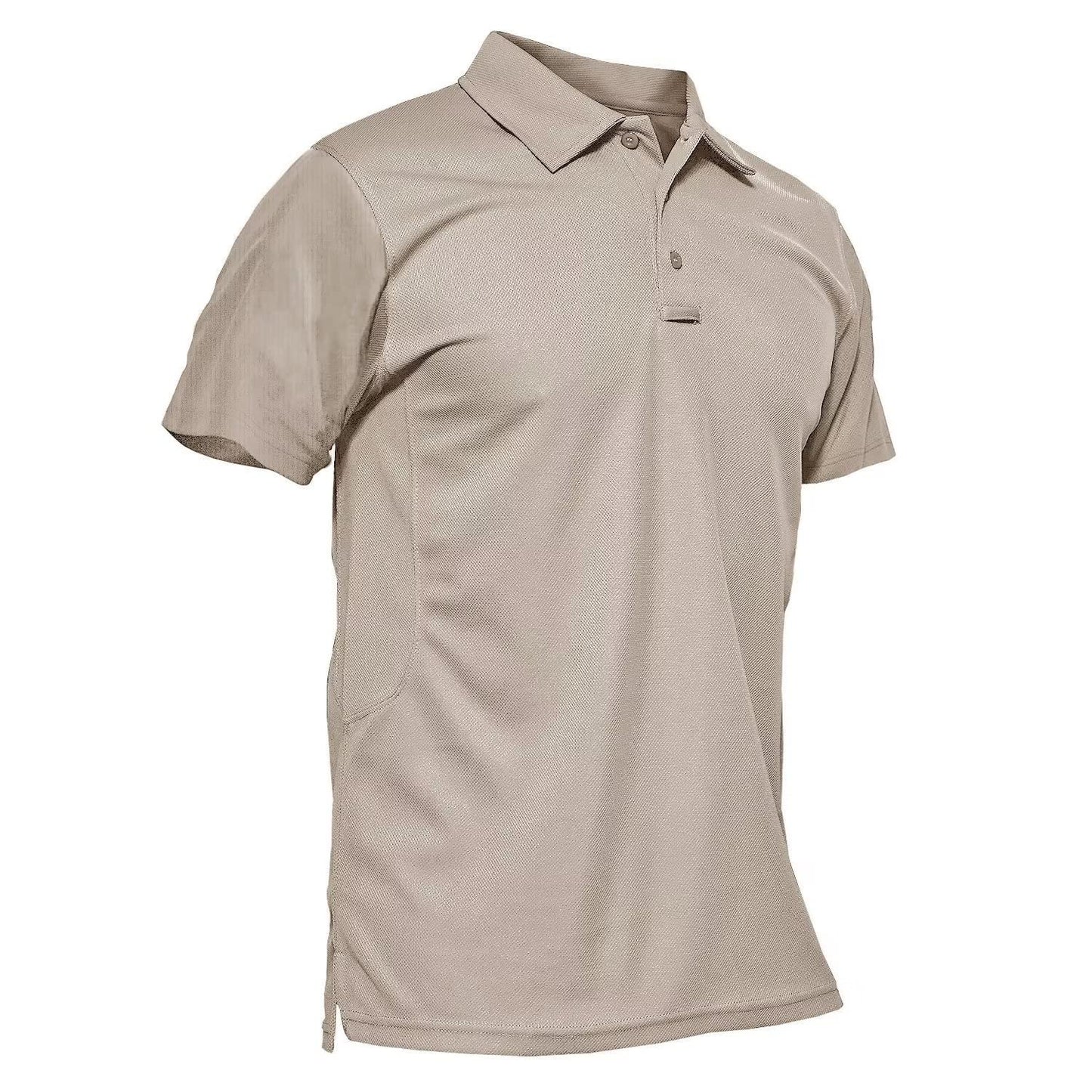 MAGCOMSEN Mens Polo Shirts Short Sleeve Golf Outdoor Dry Fit Polo Shirt Work Tactical T Shirt Khaki XL