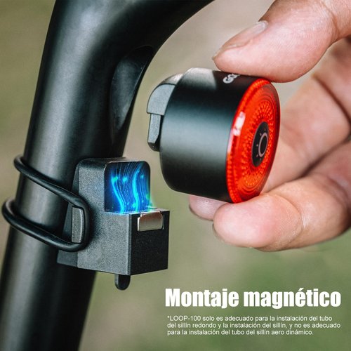 Bike Rear Light with Smart Brake Sensor, Gaciron LOOP-100 Bike Lights for Night Riding, Aluminum Alloy Bicycle Tail Light with Magnetic Mount, 100lm High Brightness Rear Bike Light Rechargeable