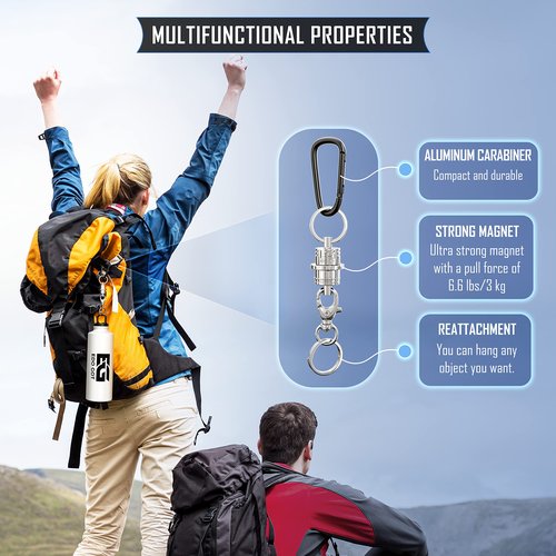 EDO GOT Magnetic Keychain with Key Rings and Carabiner - Key Chain Accessories Key Holder - Magnetic Quick Release Kaychain Connector - 3Kg Pull-force …