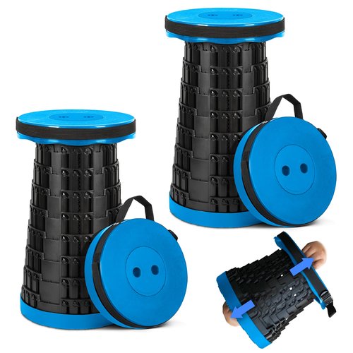 Prestige Outback 2-Pack 2025 Upgraded Collapsible Stool, Max 620lb Portable Folding Stool, Height Adjustable Retractable Telescopic Seat, Travel Chair, Foldable Camping Seat or Footrest, Gift