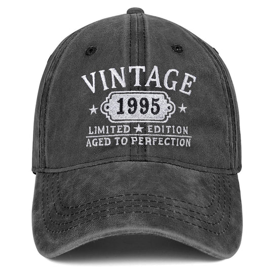 30th Birthday Gifts for Her Him Vintage Embroidered 1995 Hat Gift Ideas for Women Baseball Cap Black