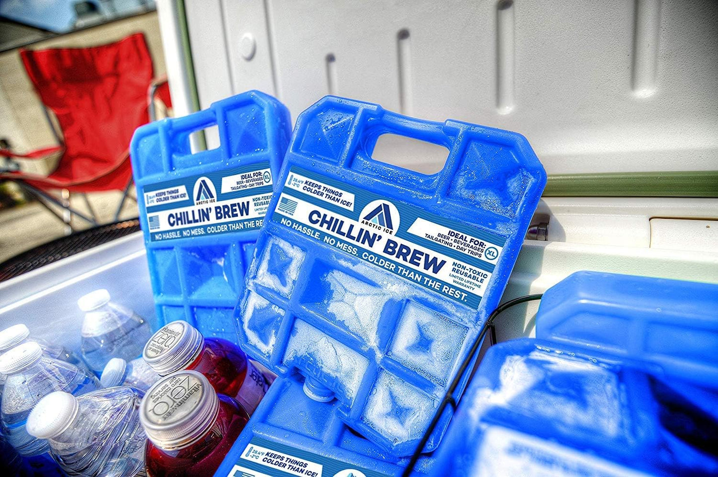 Arctic Ice Chillin' Brew Series Long Lasting Reusable Ice Pack - Freezes at 28° Fahrenheit - Designed to Keep Beverages Colder Than Ice