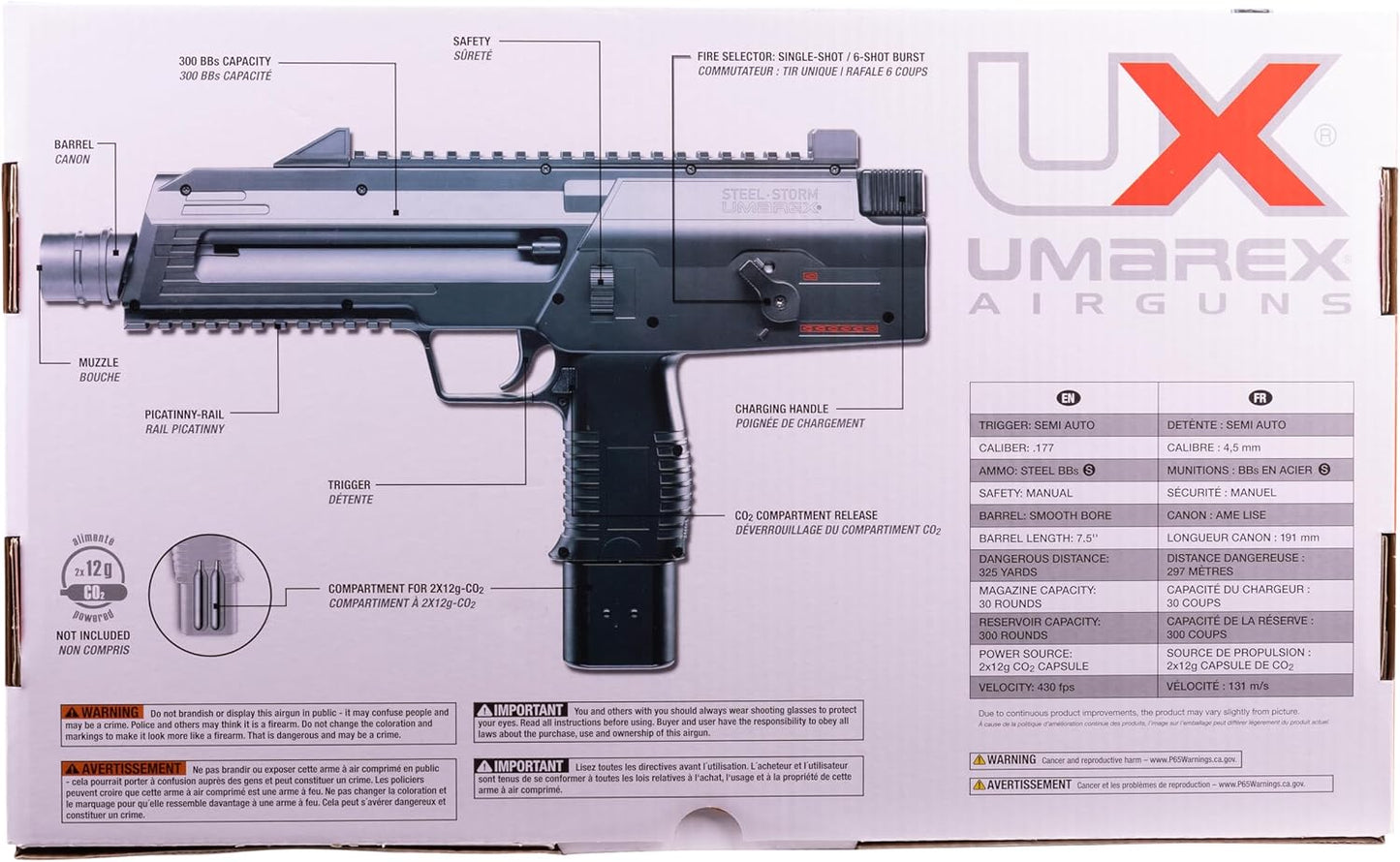 Umarex Steel-Storm .177 Caliber BB Gun Air Pistol, Black
