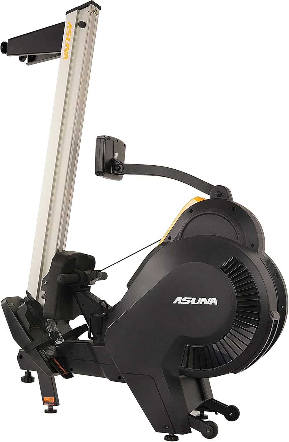 Sunny Health & Fitness Asuna Premium Air + Magnetic Rower Machine w/Extended Aluminium Slide Rail, Cardio Rowing Training Equipment for Home Gym Exercise w/Wide Cushion Seat & Performance Monitor