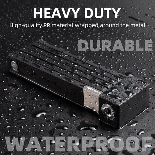 ROCKBROS Folding Bike Lock, Bicycle Lock Heavy Duty Anti Theft, Bike Locks with Mounting Bracket, Durable Alloy Scooter Lock,67 cm/26 inches