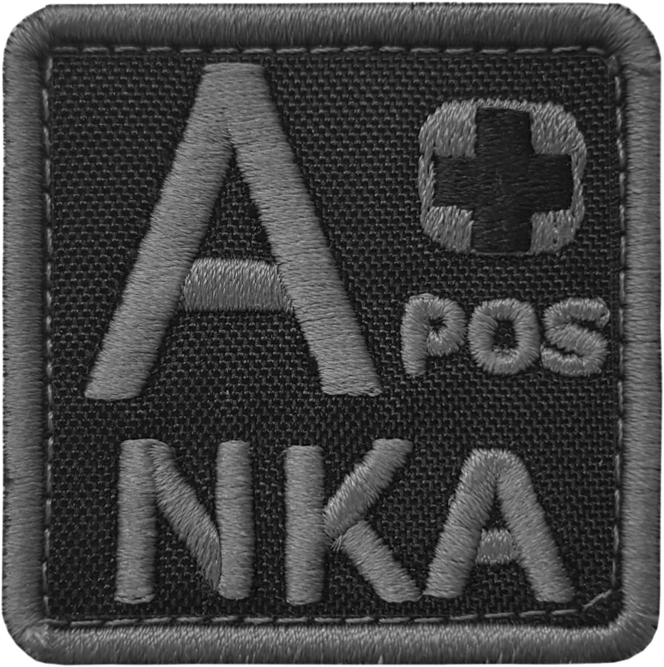 ACU A POS A+ NKA Blood Type Subdued ECWCS Embroidered Touch Fastener Patch