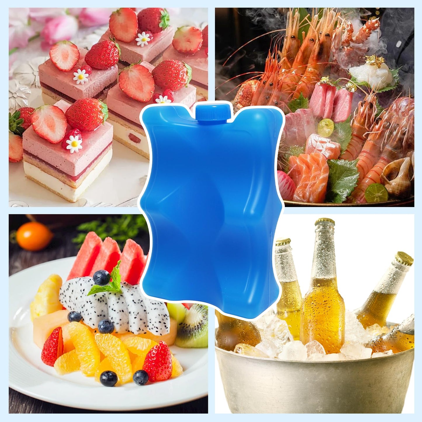 Arcccky 4 Pack Reusable Ice Pack for Breastmilk Storage, Bottle Ice Packs for Breastfeeding Working Mom