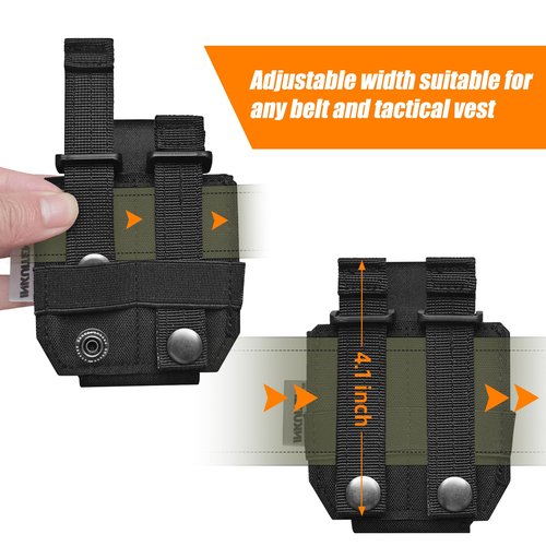 INKUITEN Handcuff Pouch，MOLLE Handcuff Holster fits Multiple Cuffs，Handcuff Case for Duty Belt Tactical Vest Law Enforcement Security Officer Accessories Quick Release