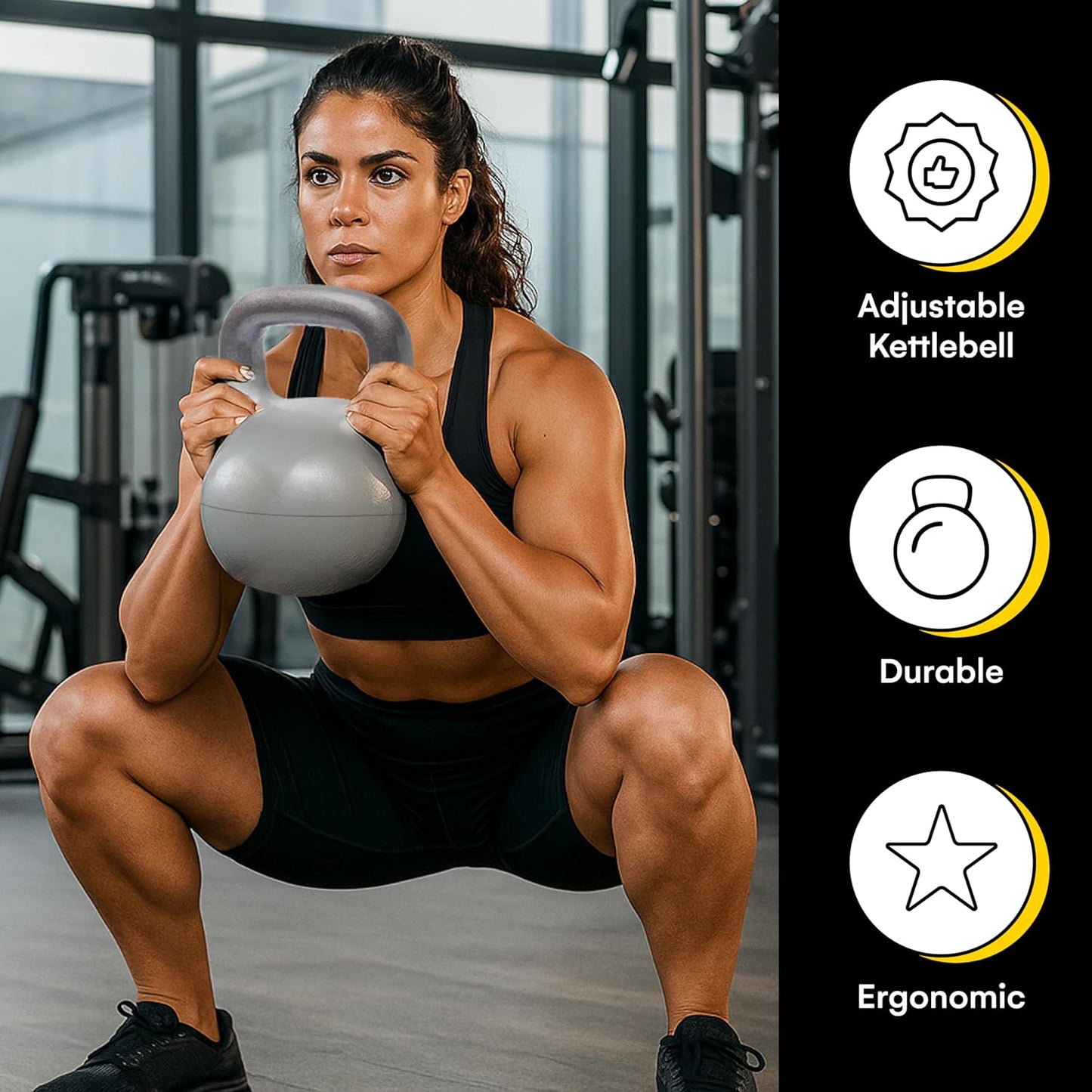 Adjustable Kettlebell Set 26-70 lb - Strength Training with Secure Lock & Durable Steel