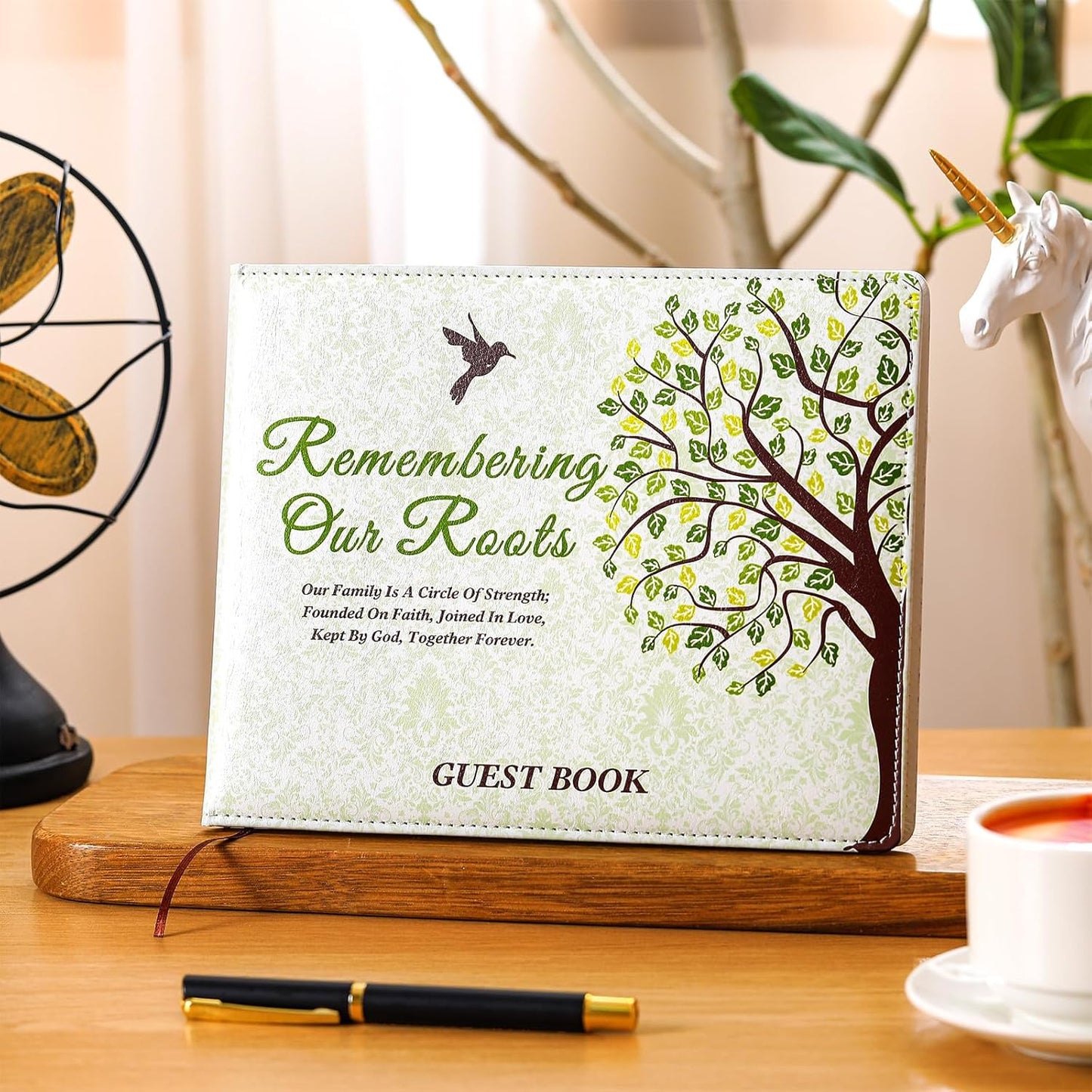 Patelai Family Reunion Party Favors Decorations Family Reunion Guest Book Sign in Good Tree Guest Book Gathering Decorations with Pen, 112 Pages(Trendy)