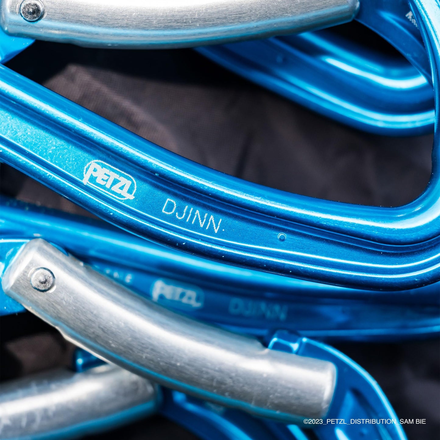 Petzl DJINN Carabiner - Durable, Lightweight Carabiner for Rock Climbing - Blue - Bent Gate