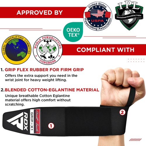 RDX Weight Lifting Belt Gym Fitness, Cowhide Leather, 4” Padded Lumbar Back Support, 10 Adjustable Holes with Weightlifting Wrist Wraps, IPL USPA Approved, 18" Professional Quality Wrist Support