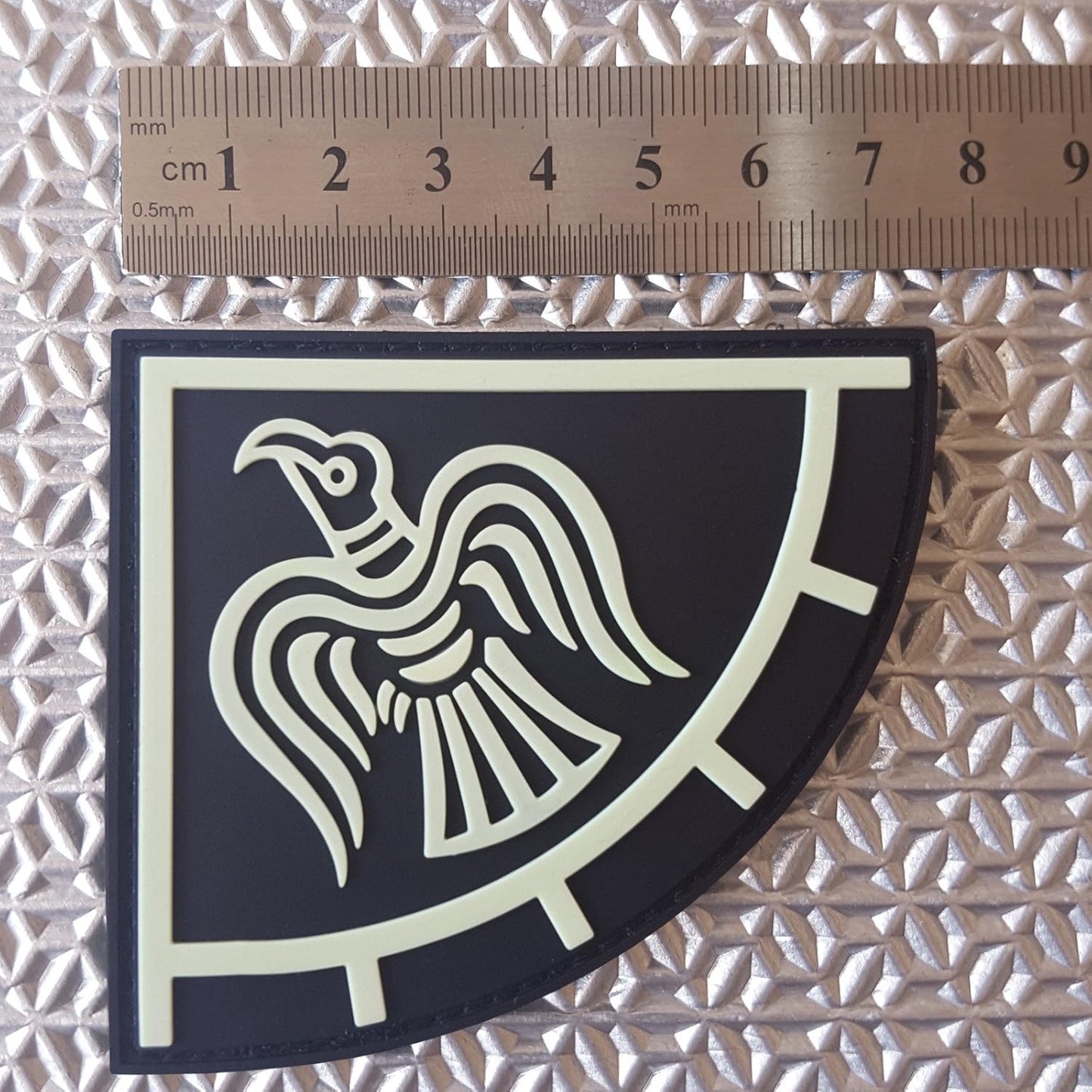 Norse Raven Banner PVC Patch Viking Patch Compatible with Velcro PVC Patches for Backpacks Viking Patches for Vests Viking Morale Patch Vikings Patch Norse Patches for Hats (Black and White Glow Dark)