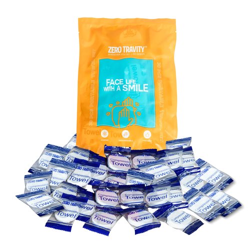 Zero Gravity Disposable Towels - 30pcs Compressed Ultra Soft Coin Tissue, Portable & Reusable Camping Personal Care Products, Recyclable Travel Towels