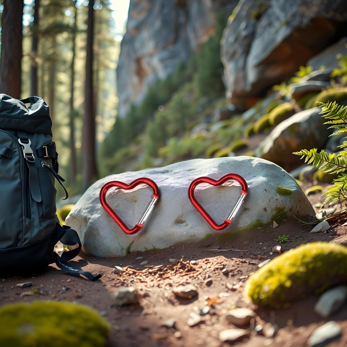 2Pcs Red Heart Shape Carabiners Keychain Clips Snap Hook Key Ring for Camping Backpack Water Bottle, Aluminum Alloy Accessory and Keychain Carabiners Accessories Outdoor Recreation Gift