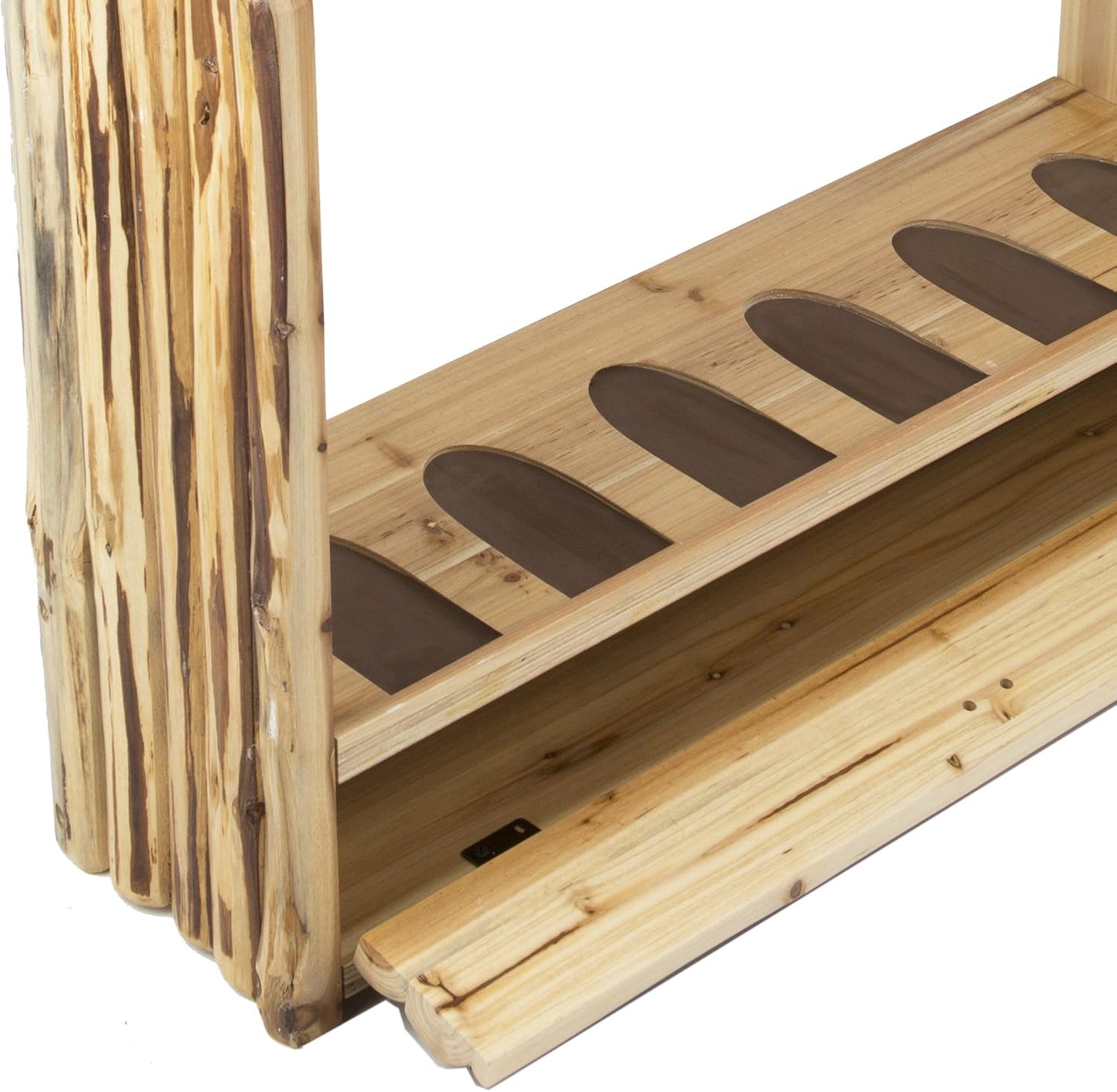 Rush Creek Creations unisex adult Rustic Pine Standing Indoor 6 Rifle Shotgun Storage Rack, Rustic Pine, 34 L x 9.5 W 42 H US
